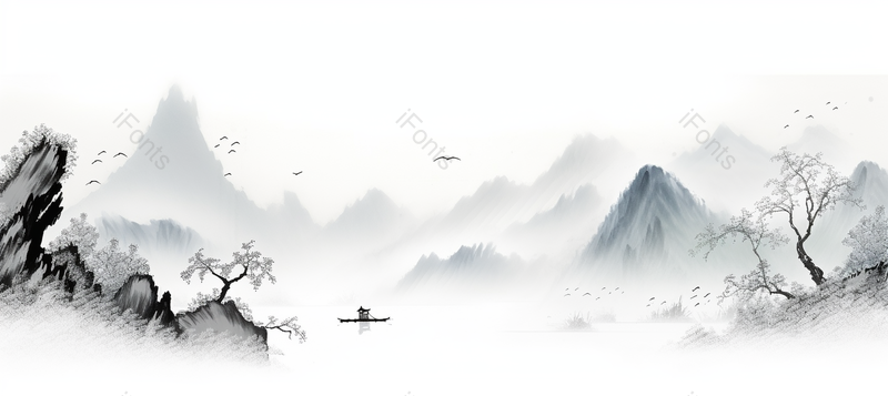 山水中国风水墨画背景,插画/手绘图,插画/手绘图库,插画/手绘图下载,插画/手绘